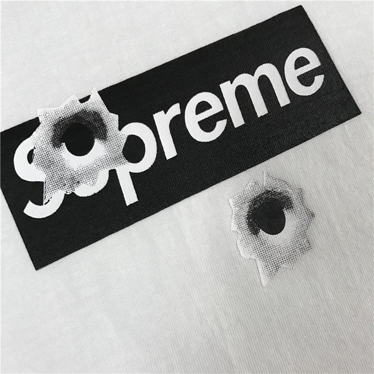 Sup Box Logo Bullet Hole Short Sleeve Tee - whatever on