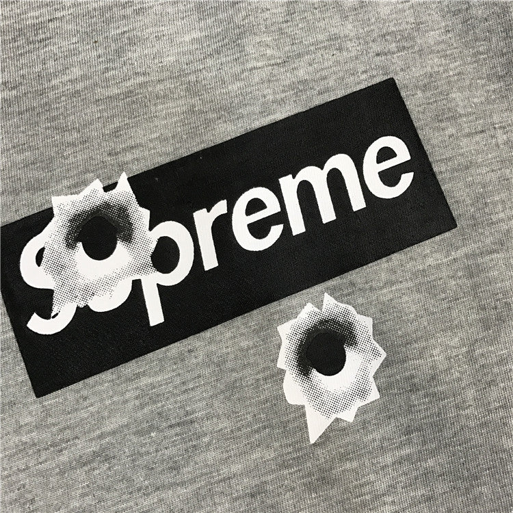 Sup Box Logo Bullet Hole Short Sleeve Tee - whatever on