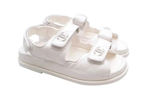 White leather sandals