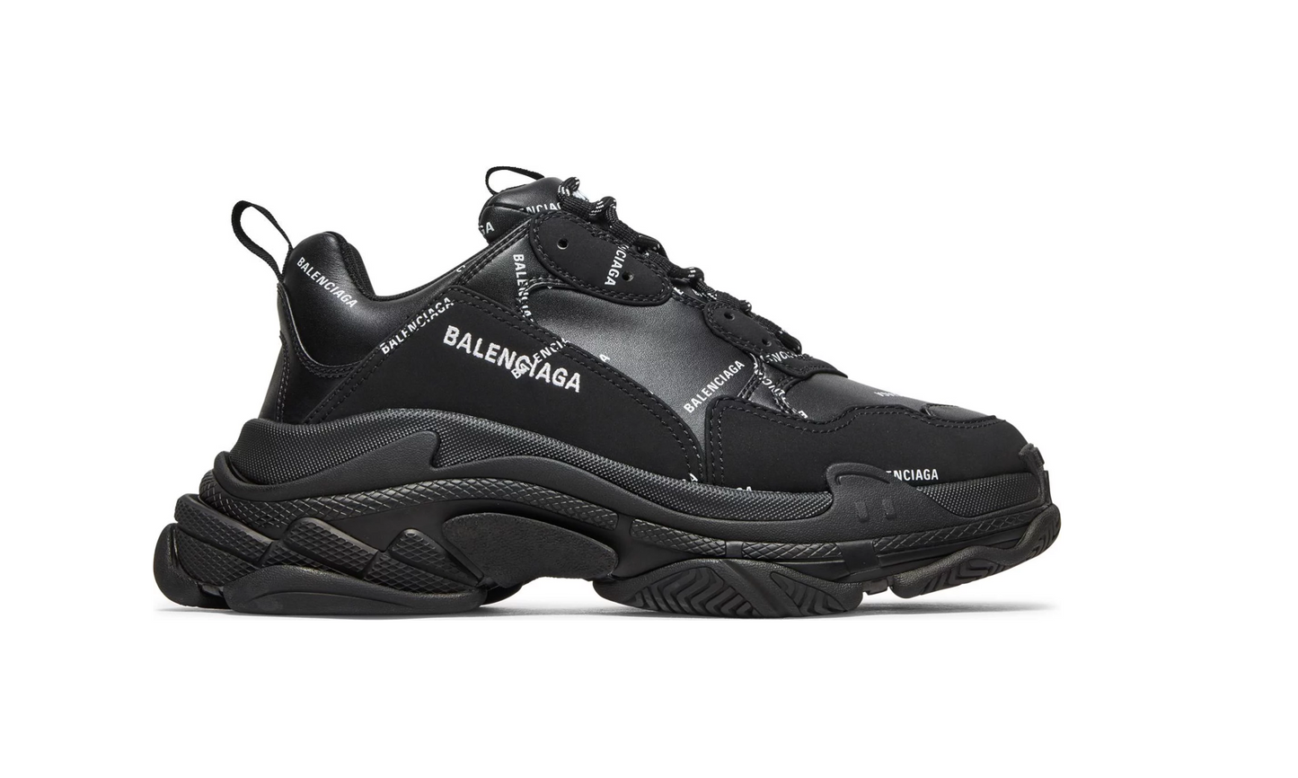 Triple S Sneaker 'Allover Logo - Black'